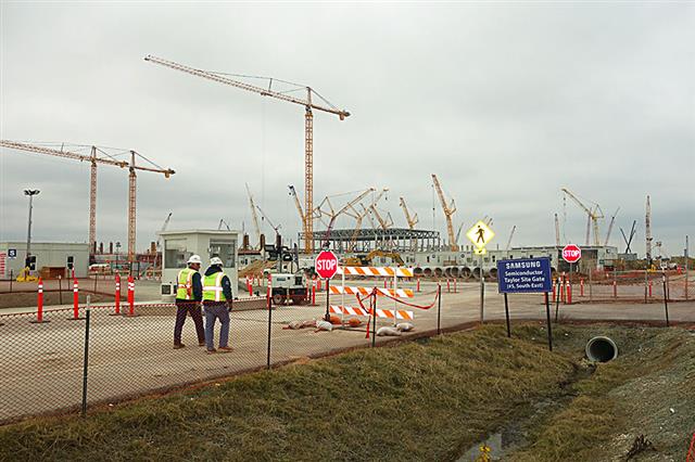 テキサス州テイラーではサムスン電子の先端半導体工場の建設が進んでいる