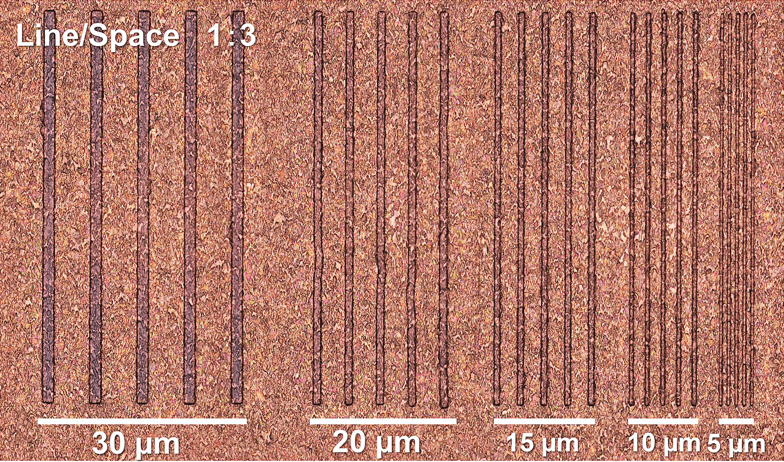 「ＳＹシンテックＳＭ－Ｎ１」配合レジストのラインパターン画像